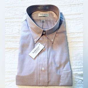 Van Heusen Pink Pinpoint Oxford Mens Button Down Long Sleeve Shirt17.5 34/35 NEW